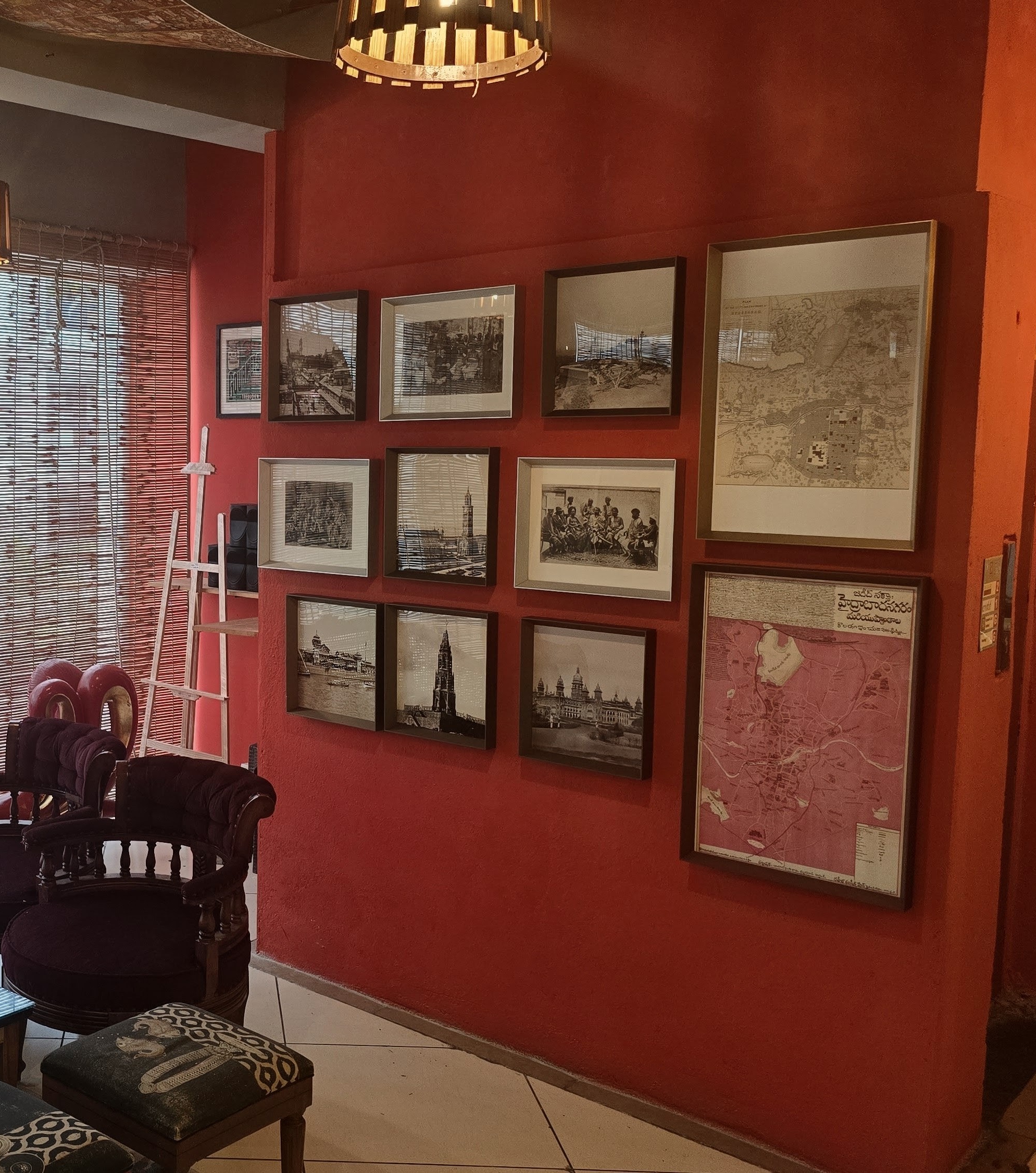 Hand-painted furniture at The Gallery Cafe, Banjara Hills